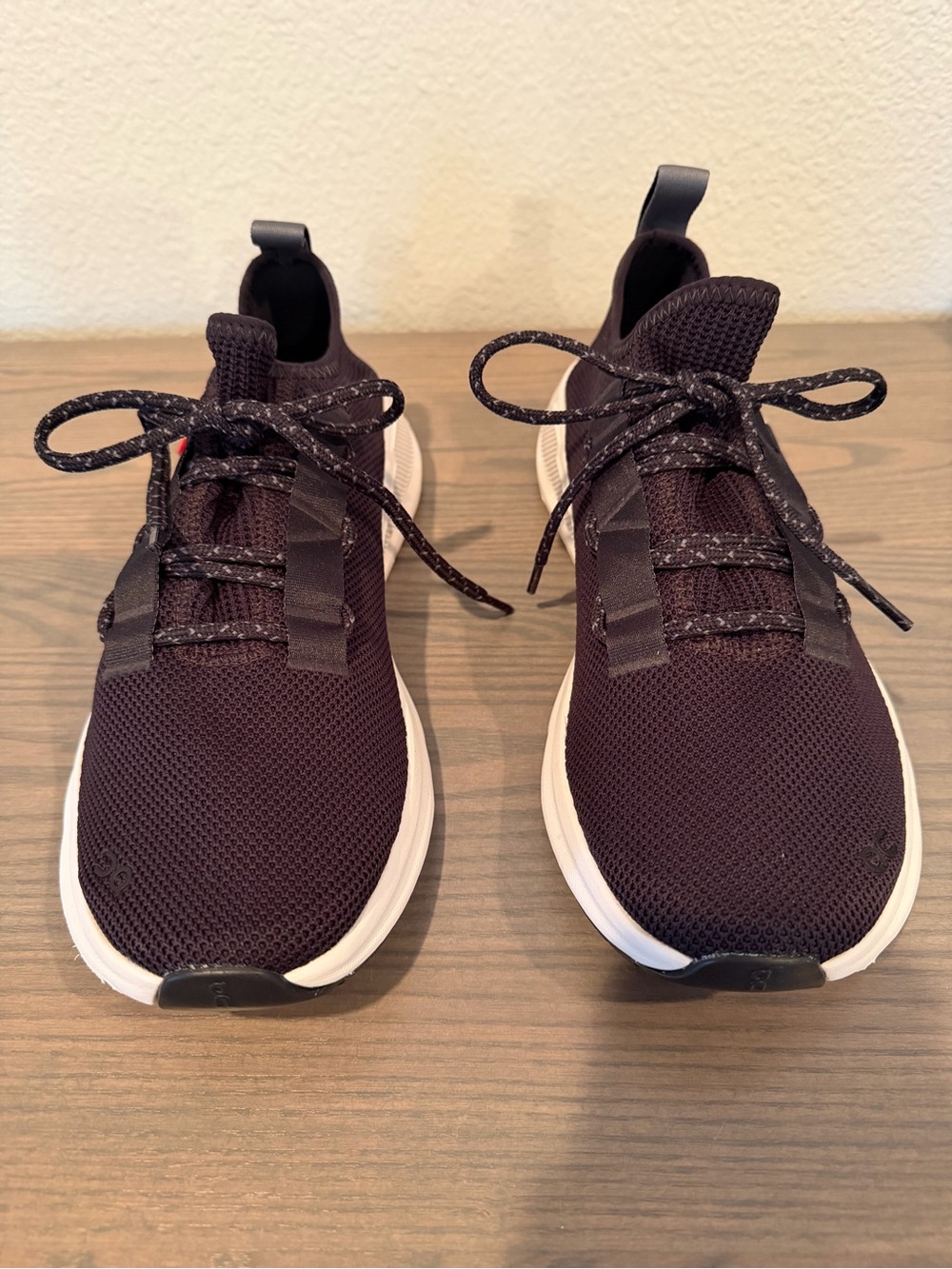 Men’s On Cloud Black Knit Athletic Sneakers with White Sole